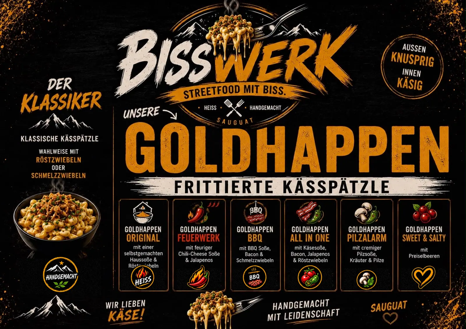 Die Bisswerk Speisekarte